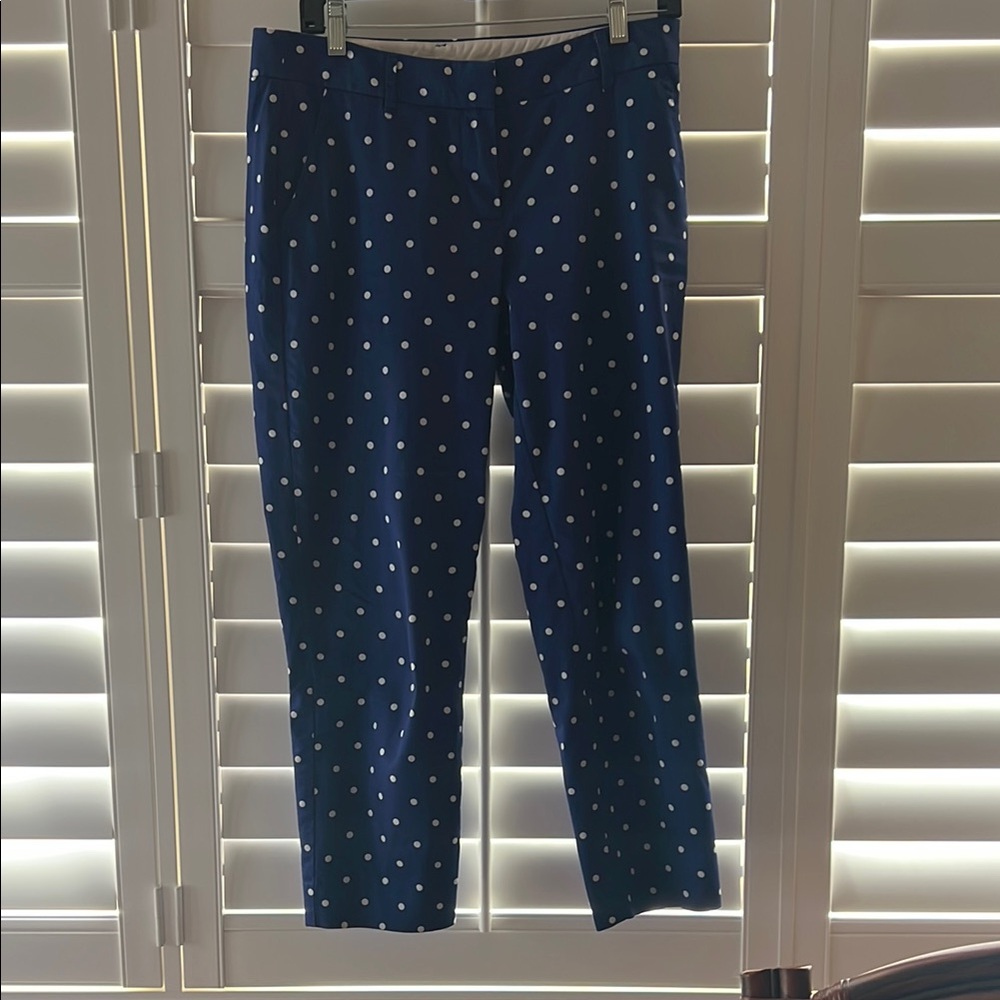 J. Crew Women’s SZ 6 Blue Polka Dot Capri Pants